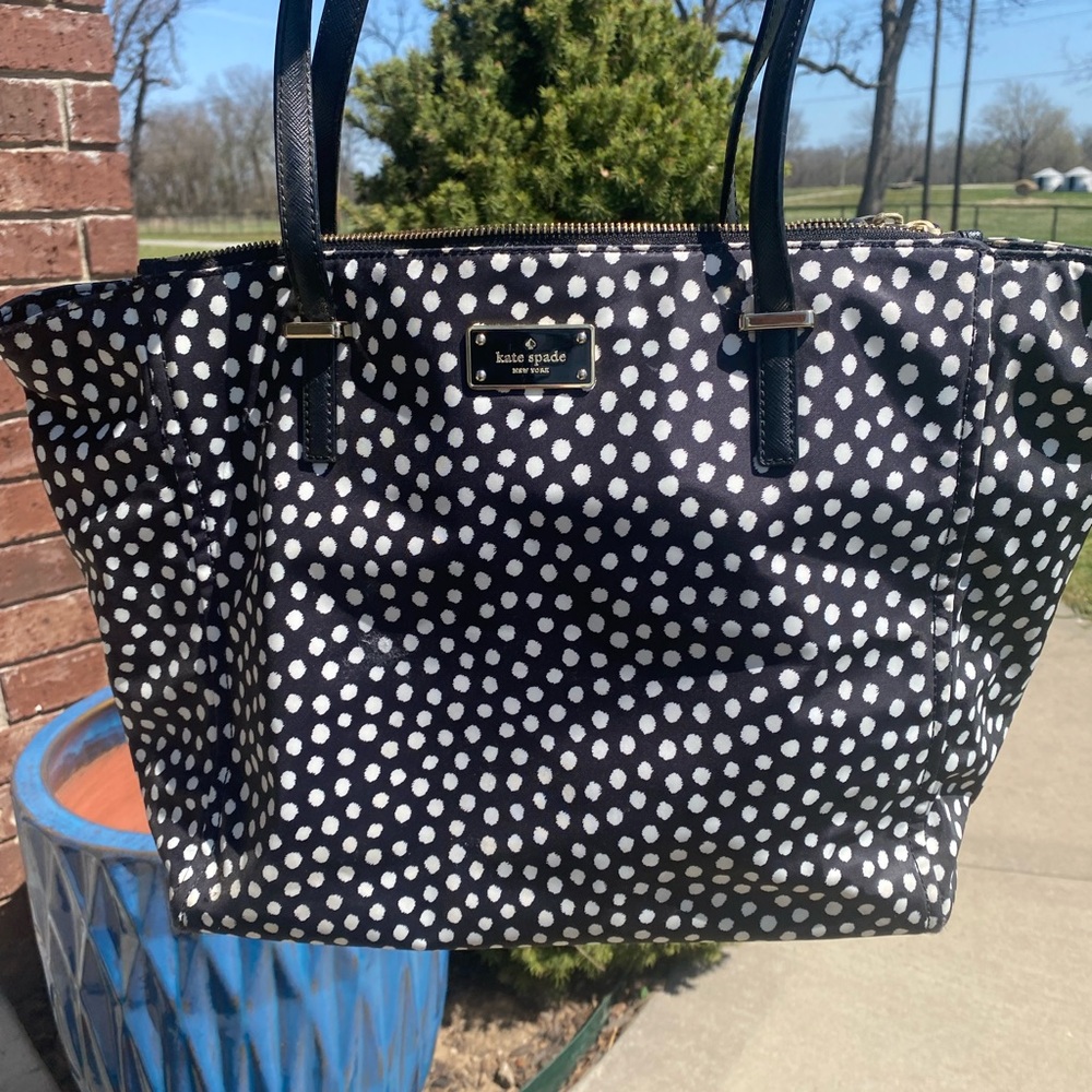 kate spade Black and White Polka Dot Tote
